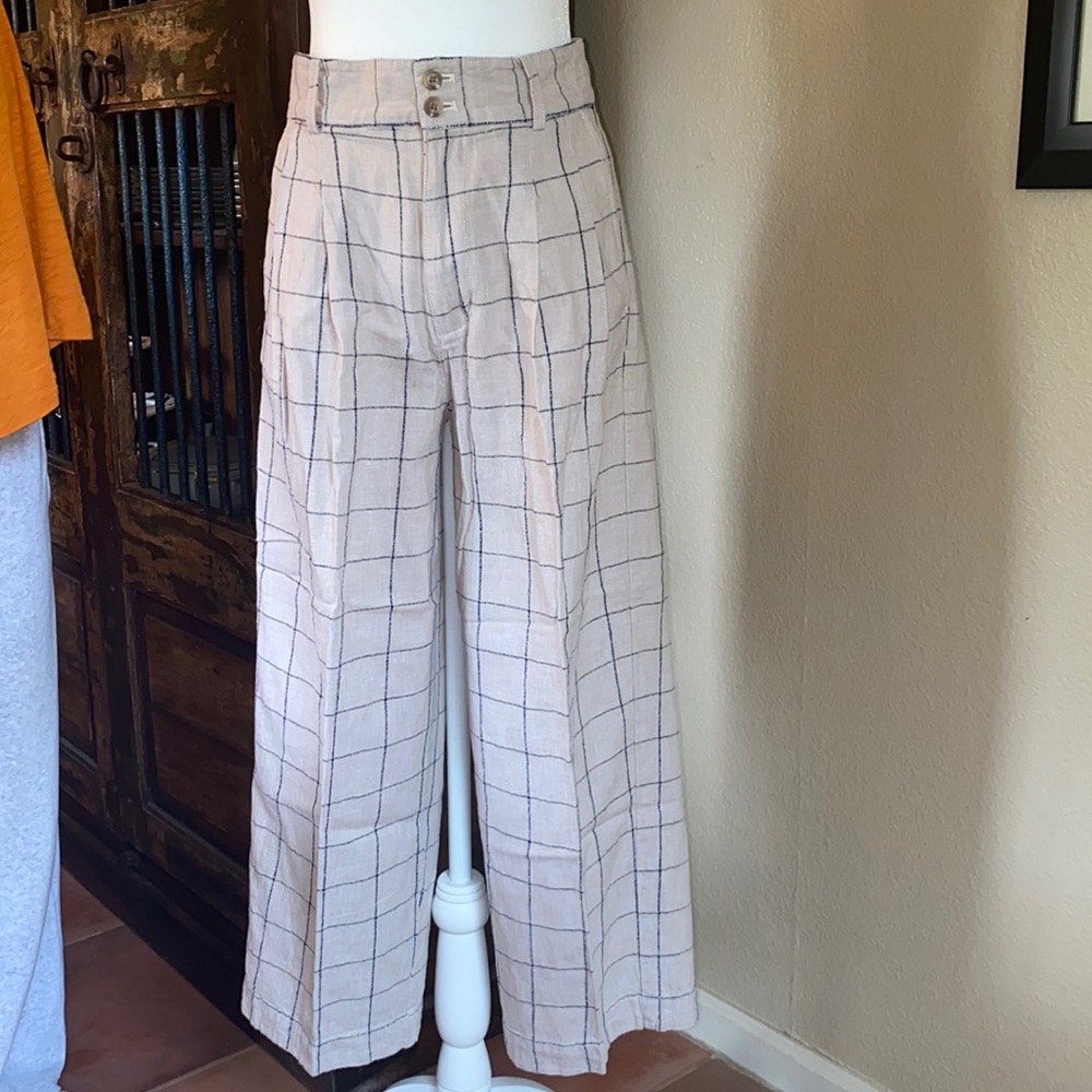 Madewell Linen High Rise Wide Leg Pants